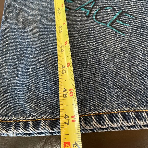 Vintage Bongo Cotton Overalls, girls YOUTH size L 14, painted jean dungarees - Picture 7 of 15